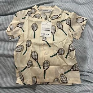 Mini Rodini Beige Tennis Print Kids Shirt